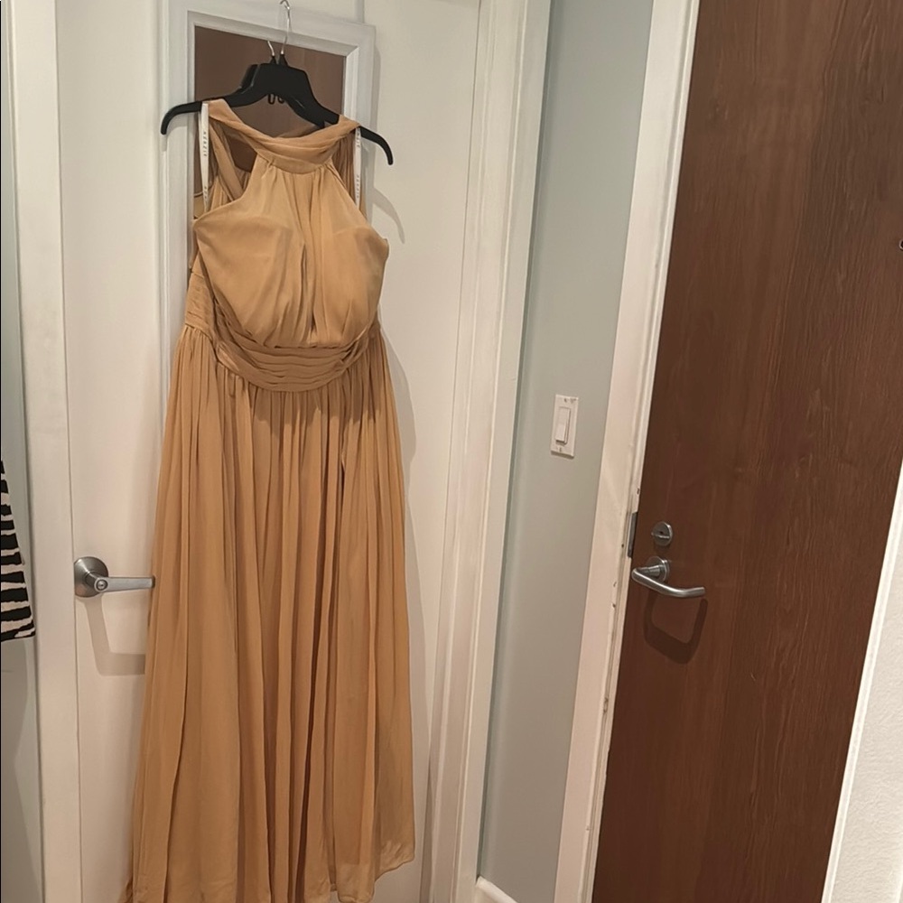 Elegant Tan/Gold Evening Dress- worn once
